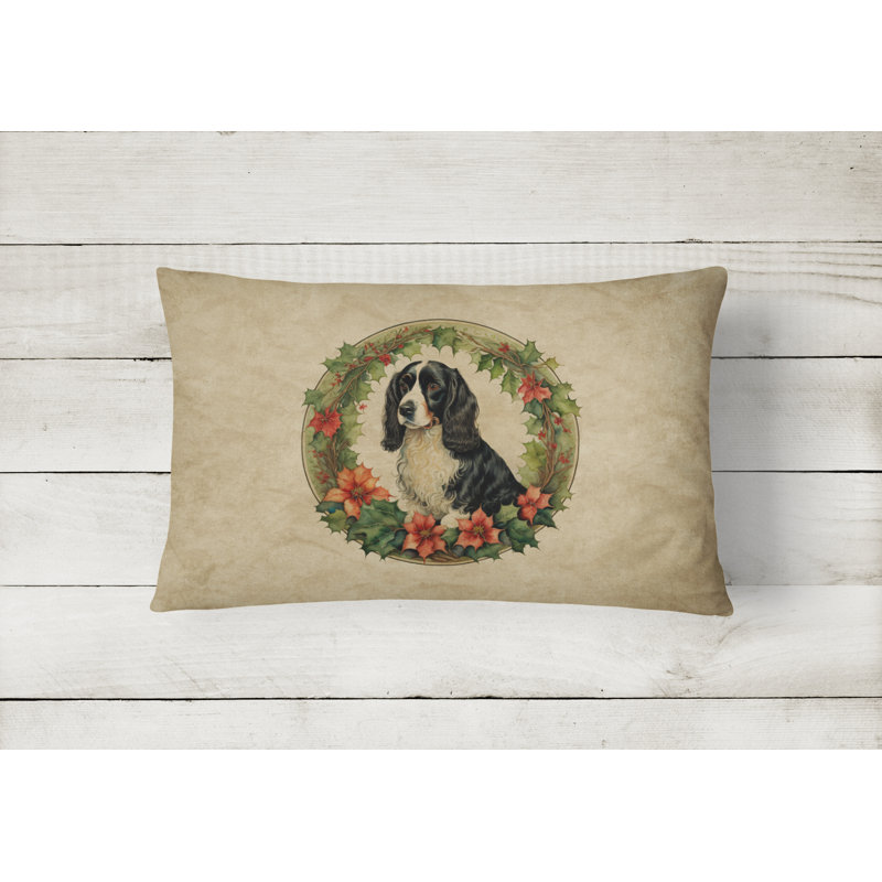 Coussin décoratif intérieur / extérieur en polyester Christmas, 12 po x 16 po, Rectangulaire