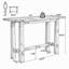 63" Bar Table, Wood Bar Height Pub Table Home Bar Unit