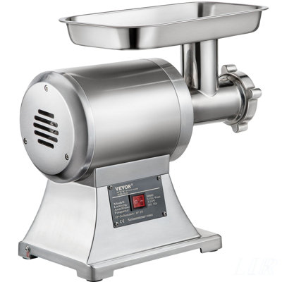 Commercial Meat Grinder, 550LB/h 1100W Electric, Heavy Duty Stainless Steel with 2 Blades, Grinding Plates & Stuffing Tubes