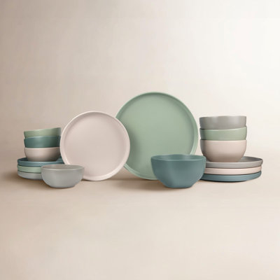 Sango Rollo 16-Piece Artist's Blend Casual Stoneware Dinnerware Set - Service For 4