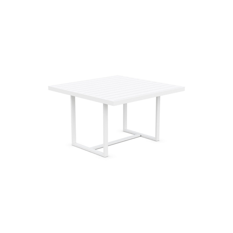 Pavia 48" Power Coated Aluminum Dining Table, Matte White