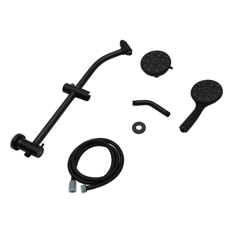 Système de douche complet multifonction, Noir mat