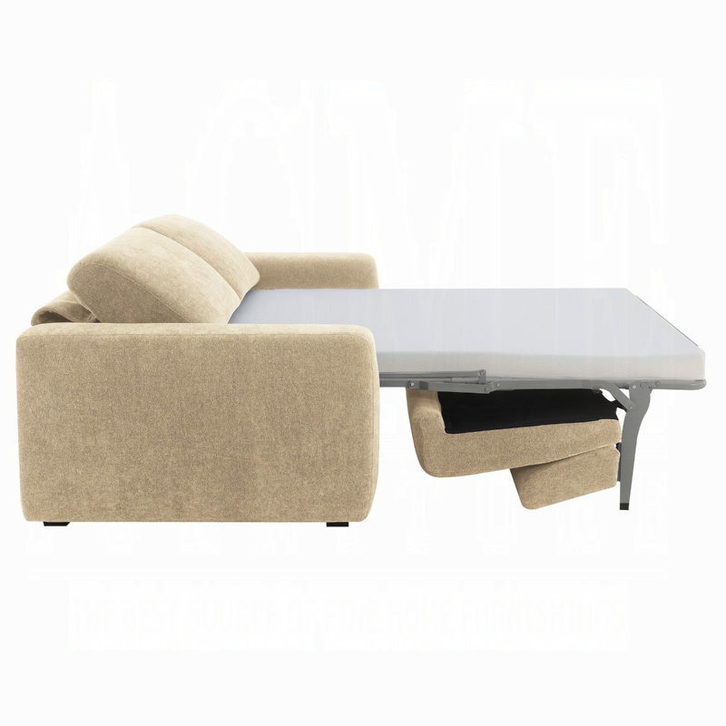 Canapé Amareah avec lit gigogne, Beige