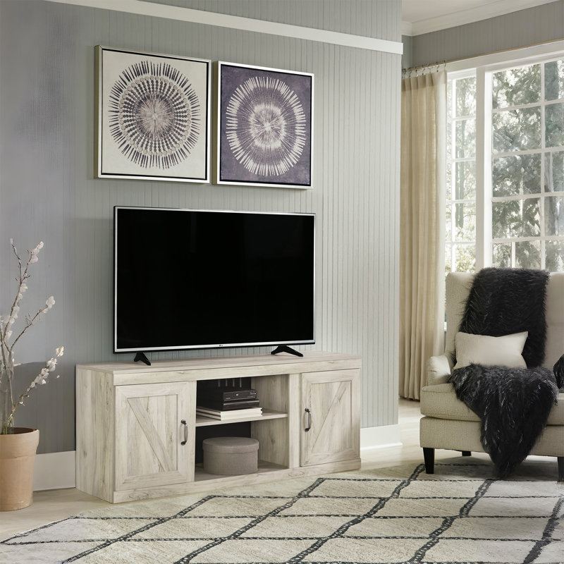 Meuble télé pour téléviseur de 60 po ou moins Kahne, Blanc délavé