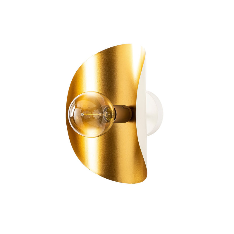 Elegant Wall Lamp with Iron Body, White & Gold Finish | 11.8 x 5.1 x 11.8 inches | E27 Socket, Max 40W | IP20 Rated, Glamorous Design for Modern Home Decor | Perfect for Living Room & Bedroom Lighting