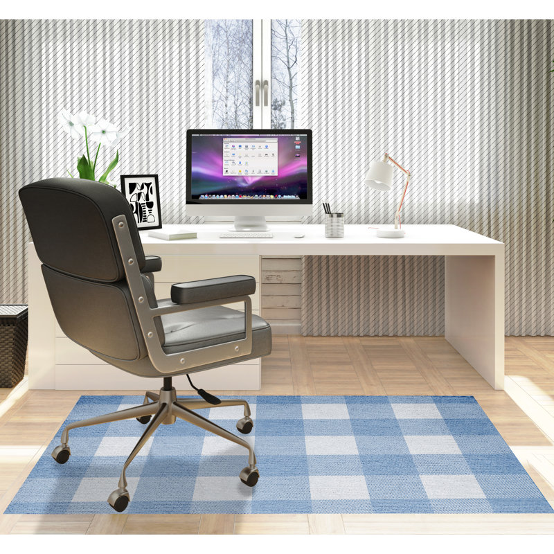 Tapis de chaise rectangulaire Chico, L 36 po x L 60 po, Pervenche