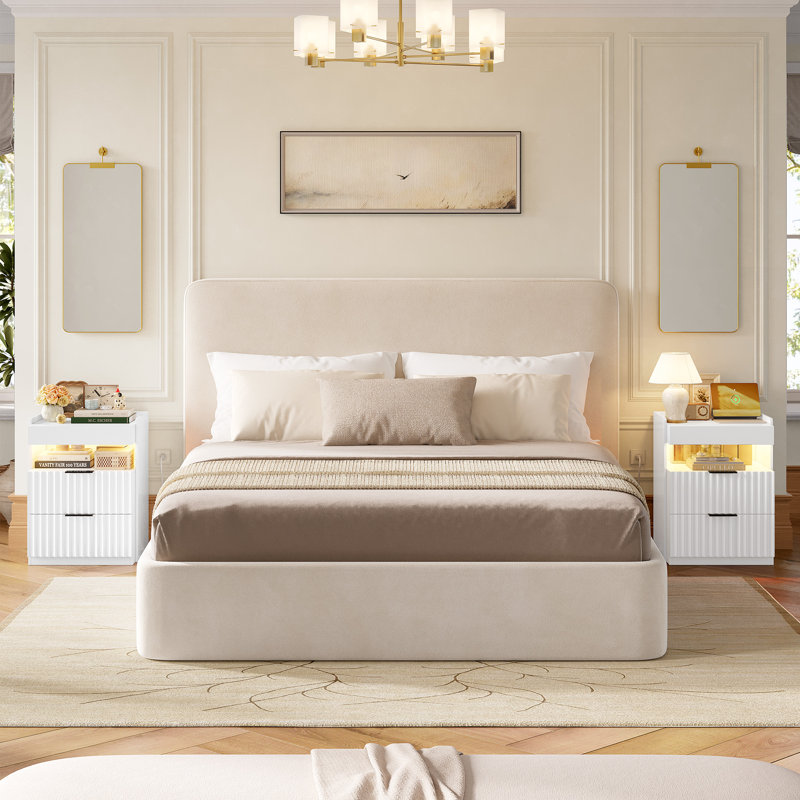 Stalbridge 3 Drawe-Nightstands, 2 Pcs, White