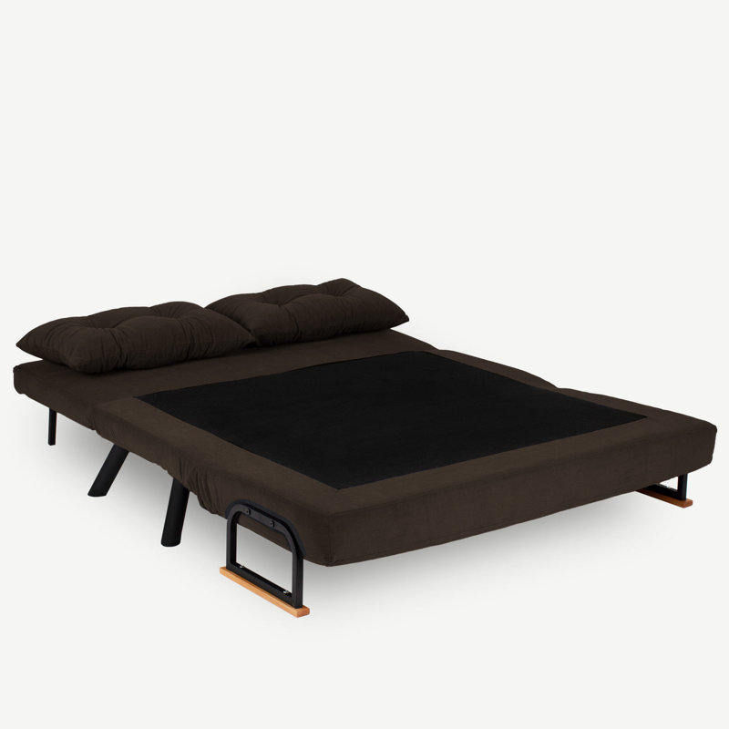 Sherri-Ann 54.3" Upholstered Sleeper Sofa, Brown 100% Polyester