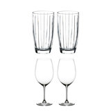 4-Piece Riedel Crystal Tall All-Purpose Glass And Grand Cru Red Wine Glass