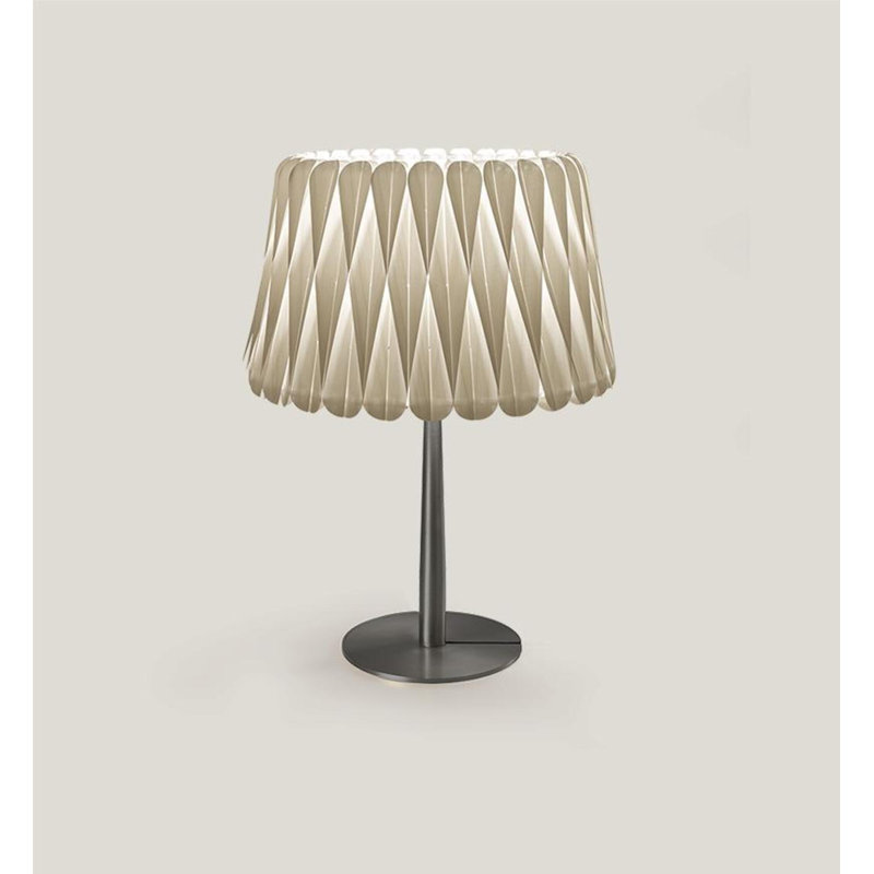 Lola Table Lamp, Matte Black, Ivory White, 20.9" H x 15.4" W x 15.4" D