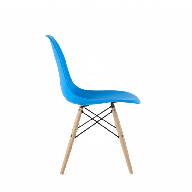 Chaise en plastique Neveyah, Bleu