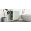 Meuble-lavabo moderne avec lavabo en céramique et support de rangement pour armoire à gauche-123787972