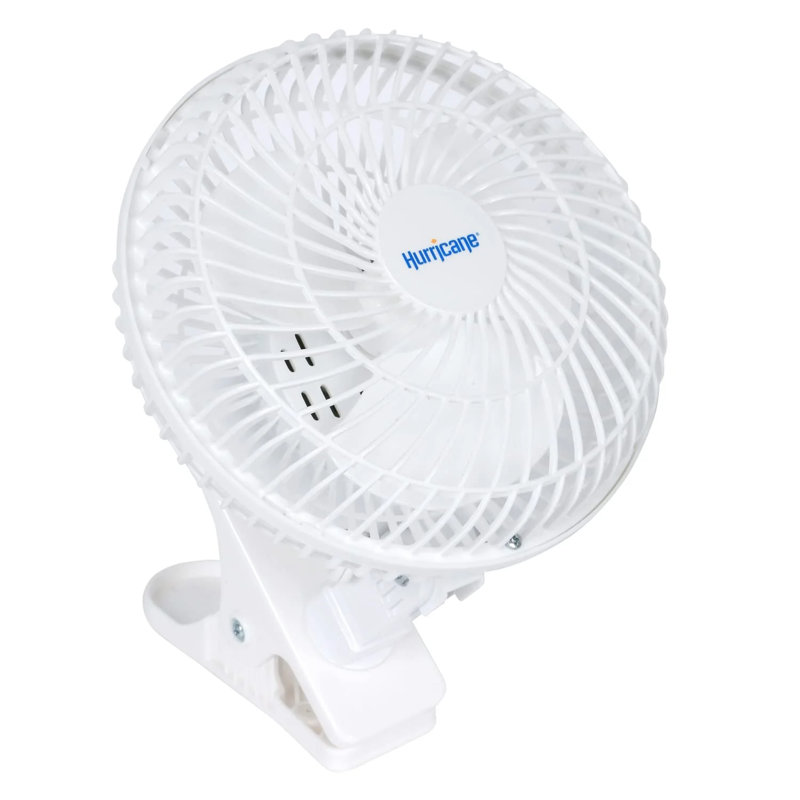 Hurricane White 6-Inch 2-Speed Clip-On Desk Fan