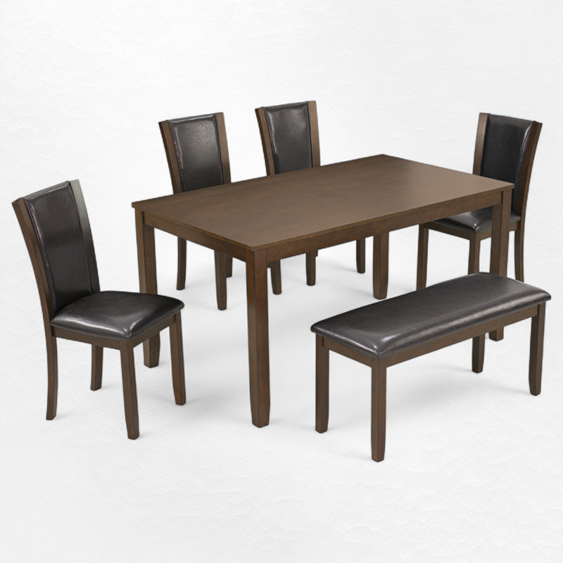 6 - Piece Dining Set, Dark Walnut