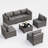 7 Piece Patio Conversation Set With Coffee Table And Cushions-1501205457