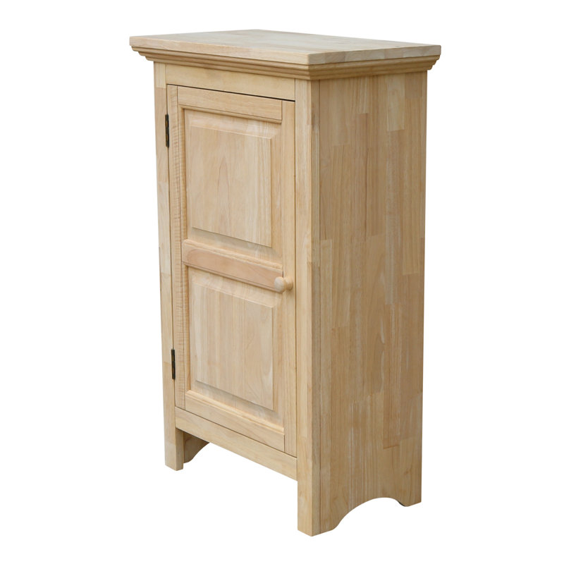 Light Wood Nautical Accent Cabinet with Adjustable Shelving