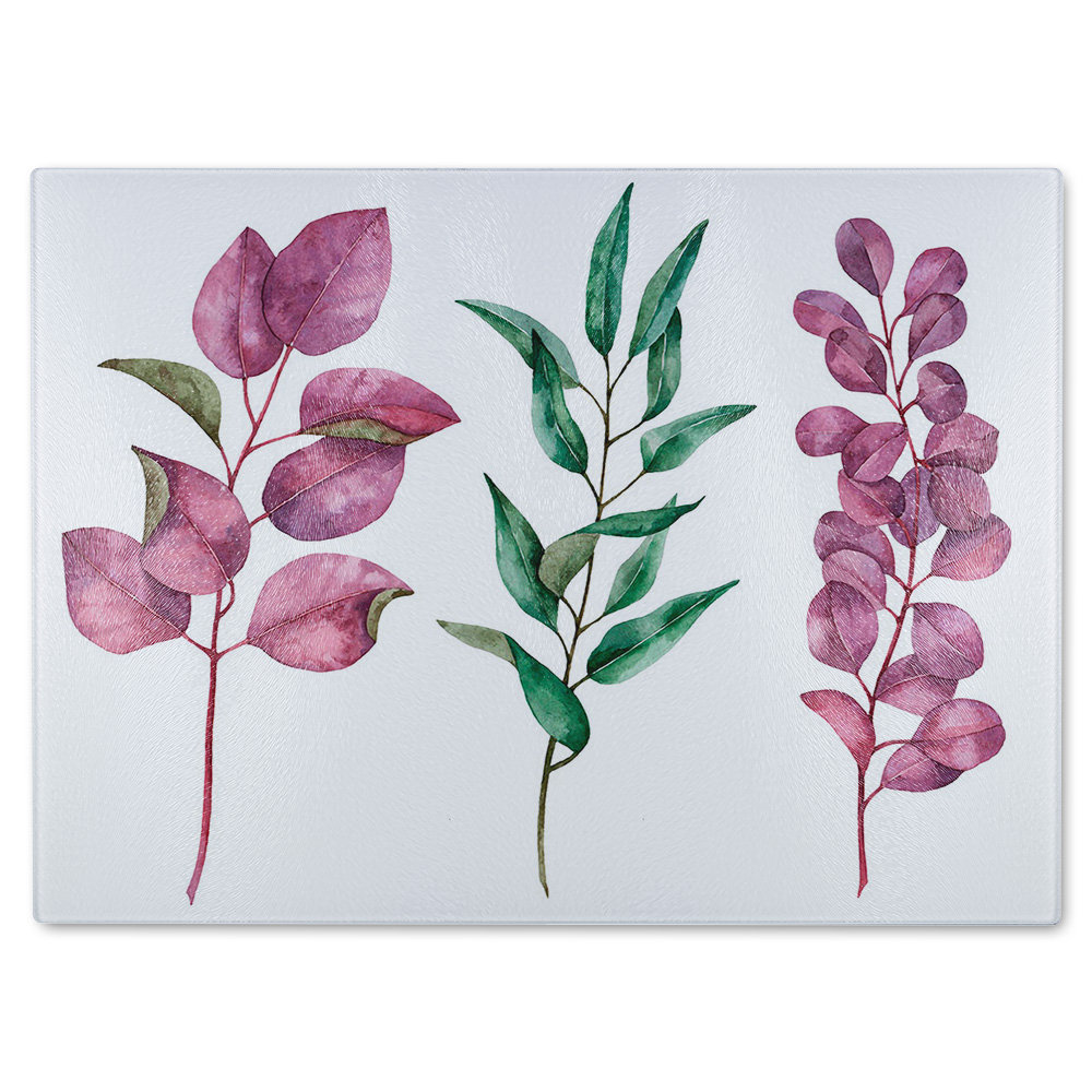 Leaves Glass Chopping Board