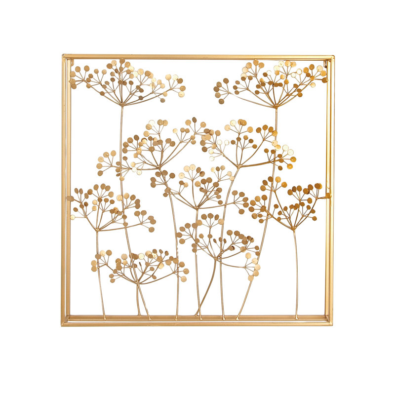 Décoration murale florale en métal