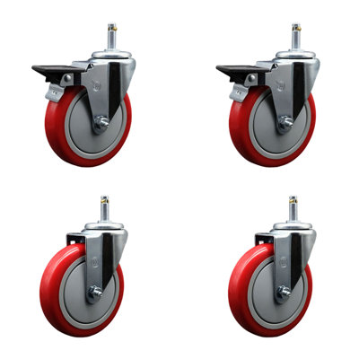 Poly Swivel Grip Ring Stem Caster