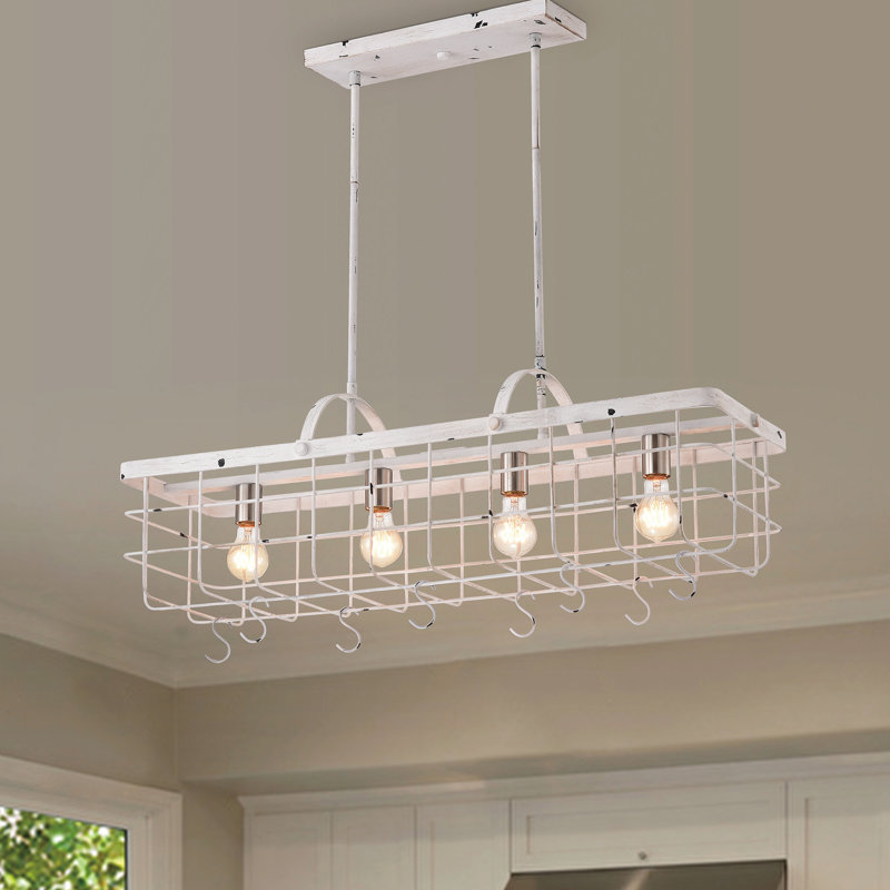 Luminaire suspendu linéaire à 4 lumières pour îlot de cuisine Selvi
