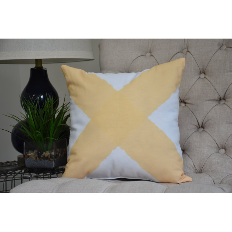 Housse et insert de coussin carré Nantucket, Jaune, 20 po x 20 po
