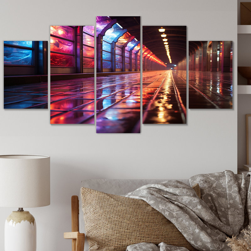 Chiu Urban Symphony Contrast II - Architecture, reproduction sur toile - 5 panneaux