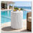 Modern White Outdoor Side Table with Wavy Fluted Design