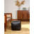 BBH HOMES HANDMADE ECO-FRIENDLY SQUARE SHAPED STUFFED BUFFALO LEATHER BLACK POUF - 18" x 18" x 18", Square Shape, Black Color, Plain Solid Design, Genunie Buffalo Leather, Recycled Cotton Stuffed, Seating Pouf For Living Room, Study Room, Patio & Office-1758029855-1795548431-1758029849