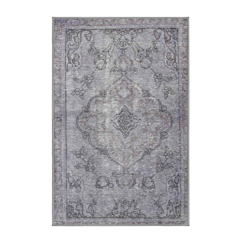 Tapis gris/beige traditionnel Ohio, Rectangle 5 pi x 7 pi