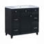 Ensemble de meuble-lavabo de salle de bain 36 "avec comptoir de lavabo, lavabo simple noir, armoire à shaker avec porte à fermeture douce et 3 tiroirs
