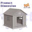 Grande niche pour chien 38,85 "résistante aux intempéries et imperméable avec plancher surélevé et ventilation (brun clair / gris)-1265586475-1265469336