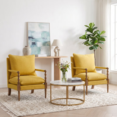 Fauteuil d'appoint en broche avec structure en bois, fauteuil à canettes pour salon, chambre à coucher, maison de campagne, maison, bureau, ensemble 2 pièces