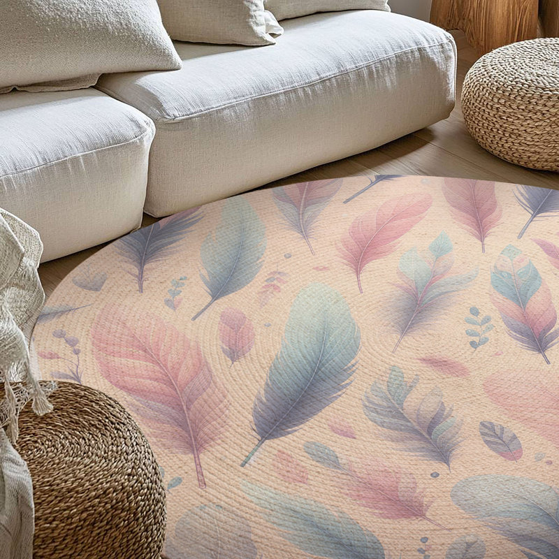 Feather Breeze Braided Rug, Rond 5 pi