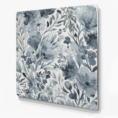 Art mural aquarelle floral bleu 69