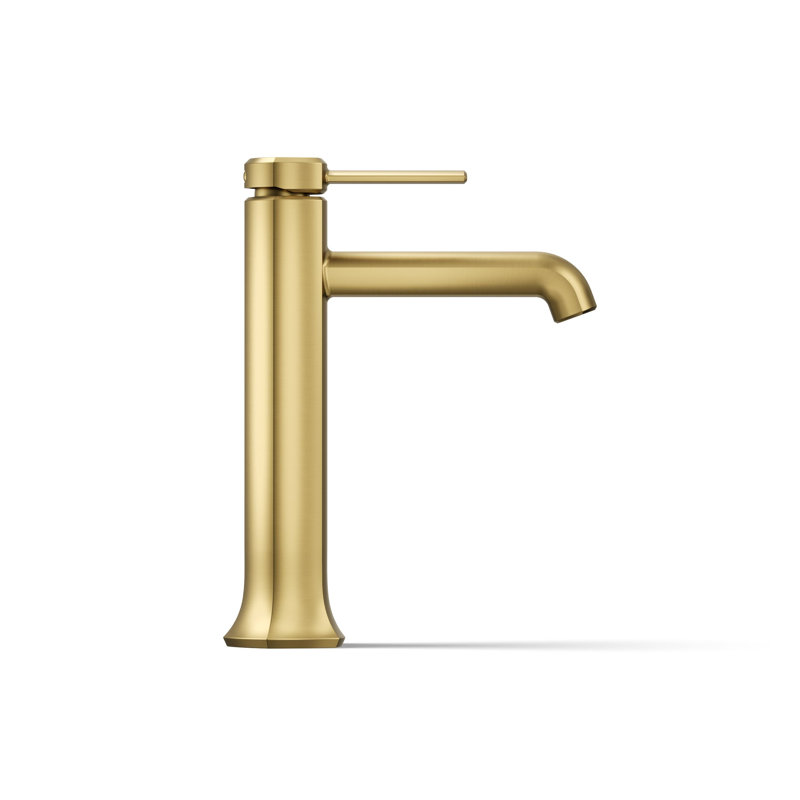 Occasion Tall Single-Handle Vessel Sink Bathroom Faucet with Drain Assembly, Vibrant Brushed Modern Brass, 1.2 GPM 
