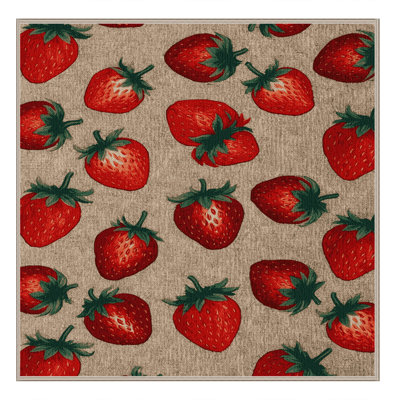  Tapis lavable à la fraise