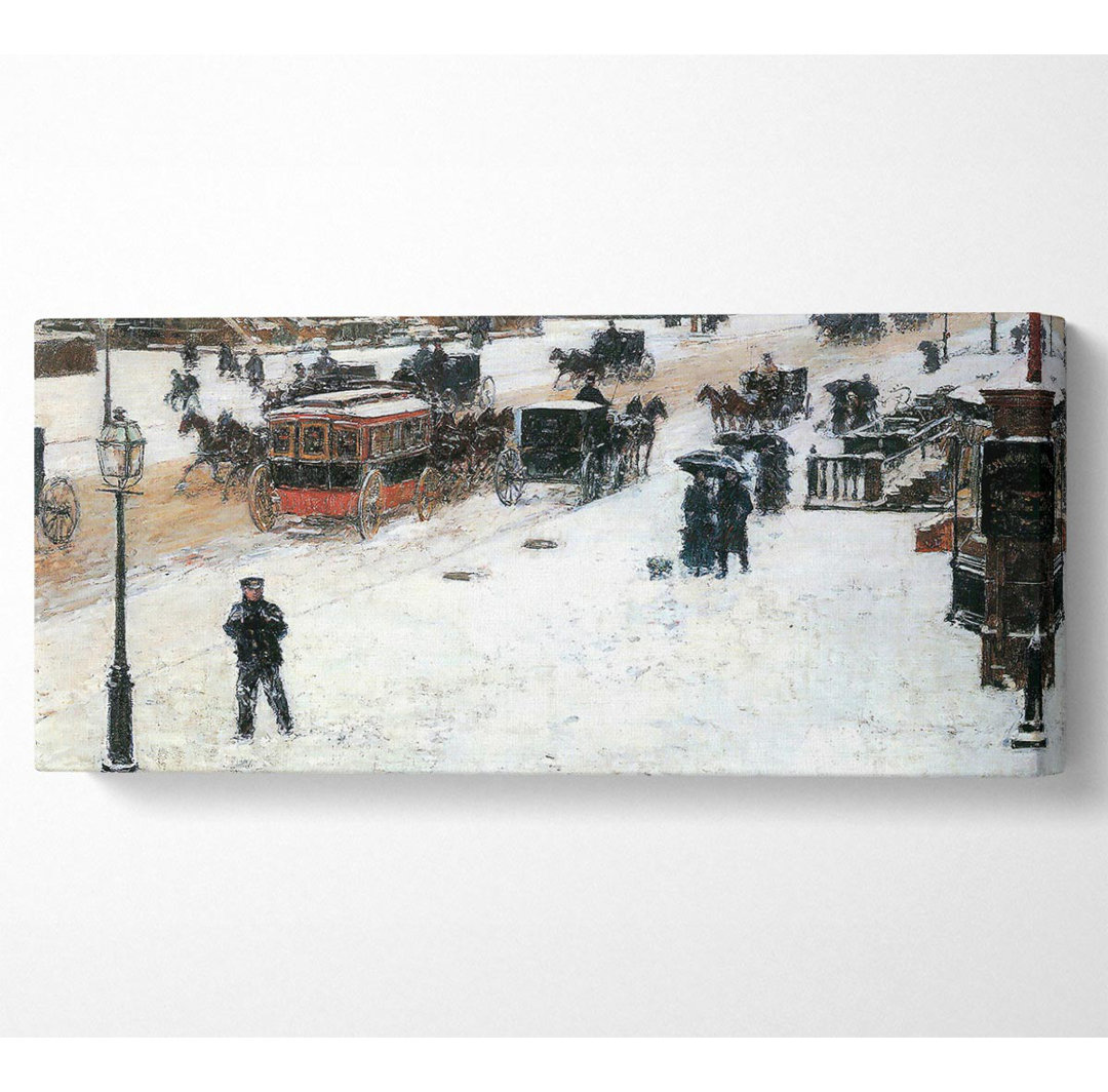 Hassam Fifth Avenue im Winter Panoramaleinwand