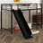 Twin Over Twin Size Metal Bunk Bed With Slide And Guardrails-1857813491