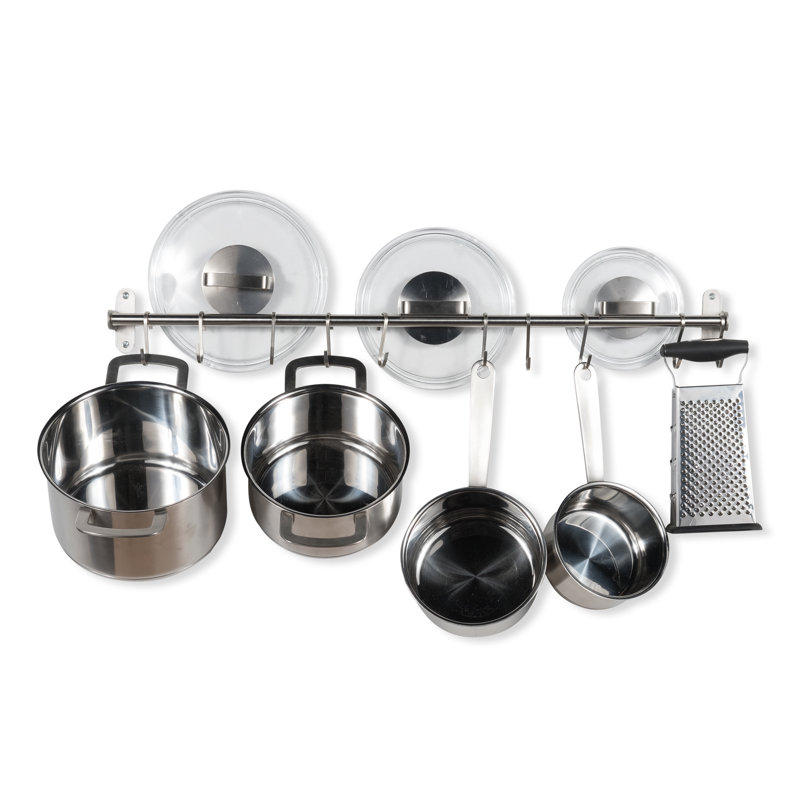 Support à casseroles mural, H 3,3 po x l 31,5 po x p 1,8 po
