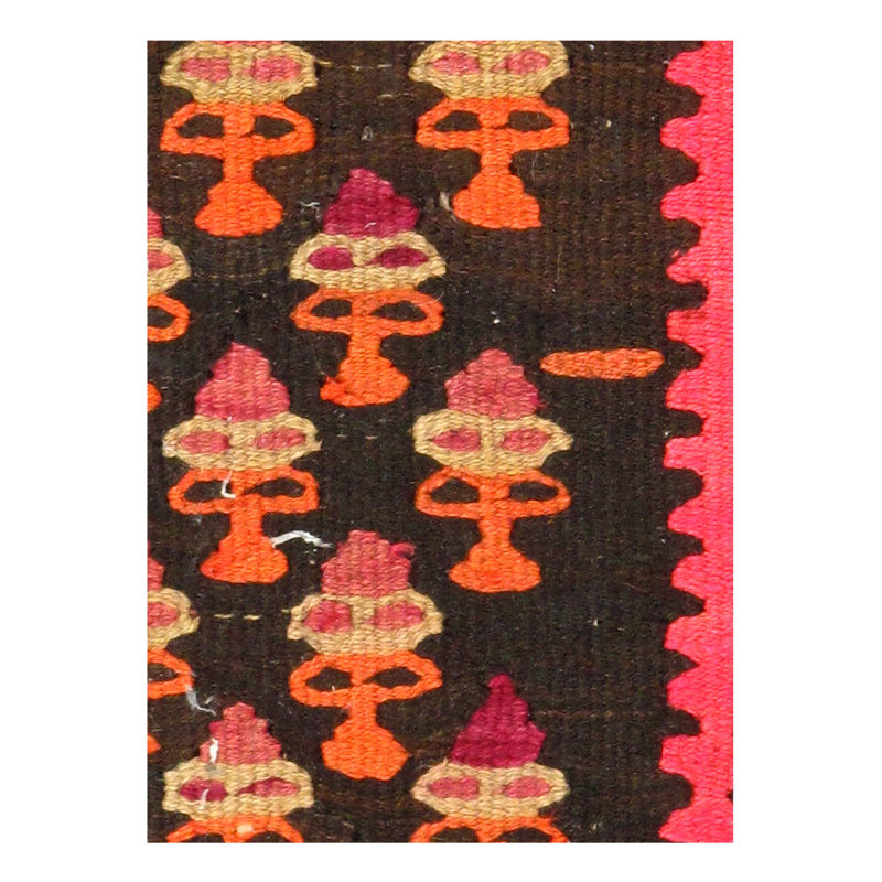 Tapis persan antique Kilim Shiraz 4 pi 6 po x 9 pi 6 po