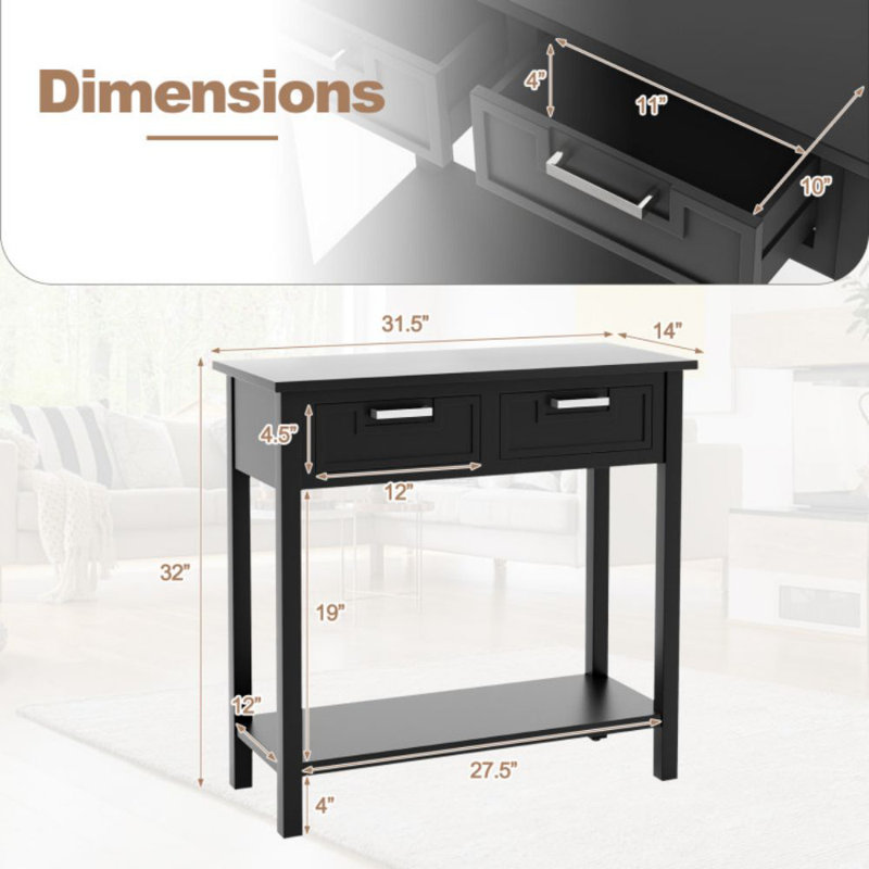 Console de 31,5 po Altura, Noir