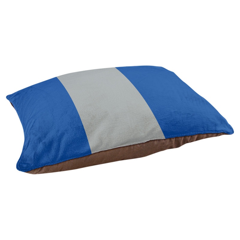 Coussin rectangulaire designer Los Angeles, Moyen (L 30 po x l 40 po), Bleu royal / gris