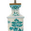Turquoise Willow Hand Painted Porcelain Table Lamp with Gold Wood Base