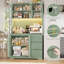 Satavia 70.9'' Kitchen Pantry with LED Lights and Charging Station, Microwave Shelf-587336469
