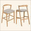 Tabouret de bar d'intérieur en bois d'hévéa, ensemble de 2-121061523