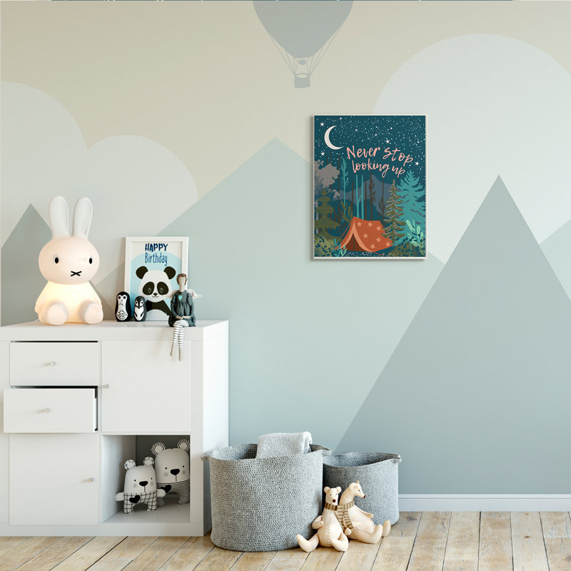 Never Stop Look Up Up, ciel nocturne, Plaque murale, H 19 po x l 13 po x P 0,5 po