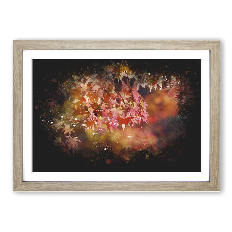 Maple Tree Vol.1 - Picture Frame Graphic Art, 36cm H x 48cm W x 2cm D, Oak