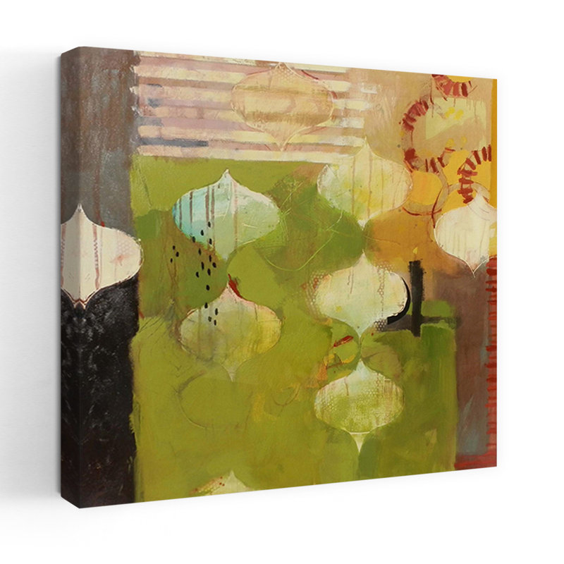Art contemporain abstrait ombre verte, H 18 po x l 18 po