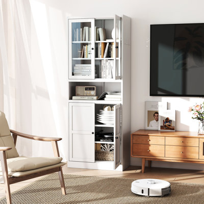 72 po, armoire en métal, cuisine, blanc, tablettes réglables, cadre en acier inoxydable, autoportant, magnétique, rayure - Caractéristiques