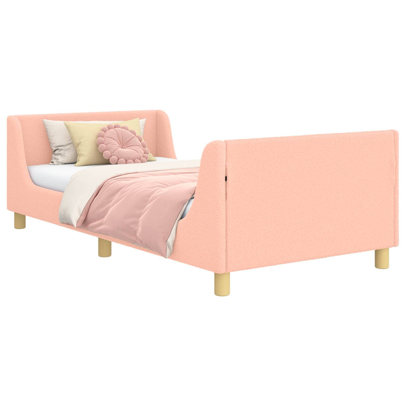 Bed Frame, Single (3'), Light Pink/Natural